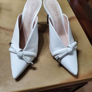 Schutz Tanya White Patent Mules